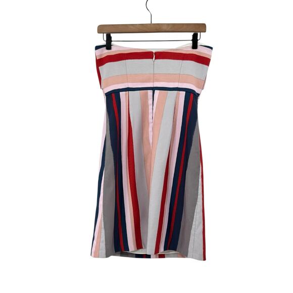 Sam Edelman Multicolor Stripe Bow Detail Strapless Fit & Flare Pencil Dress - Picture 11 of 14